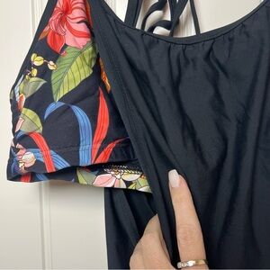 Tank top bathing suit top with sports bra and skort bottom 36 B/C